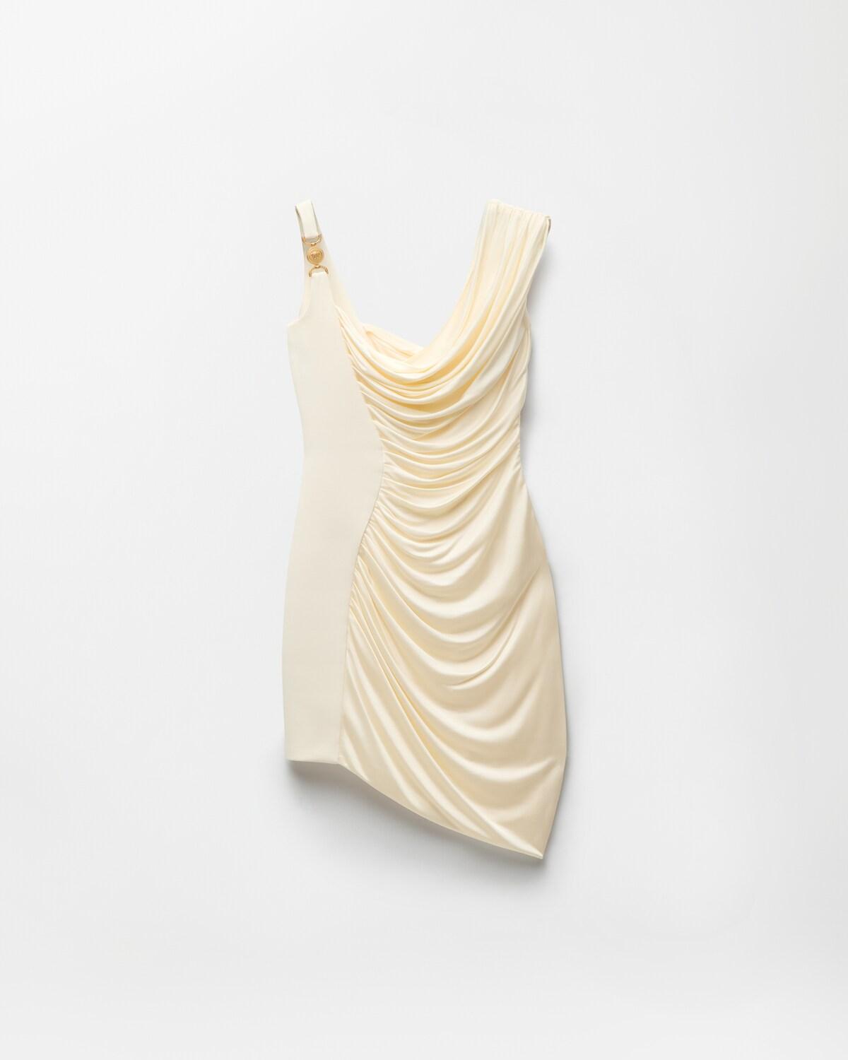 Envers-Satin Cr??pe Draped Mini Dress