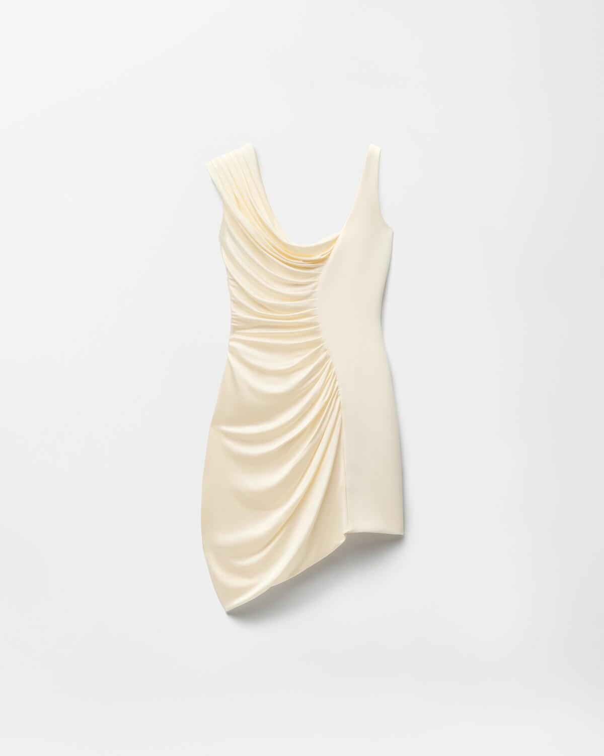Envers-Satin Cr??pe Draped Mini Dress - Image 3