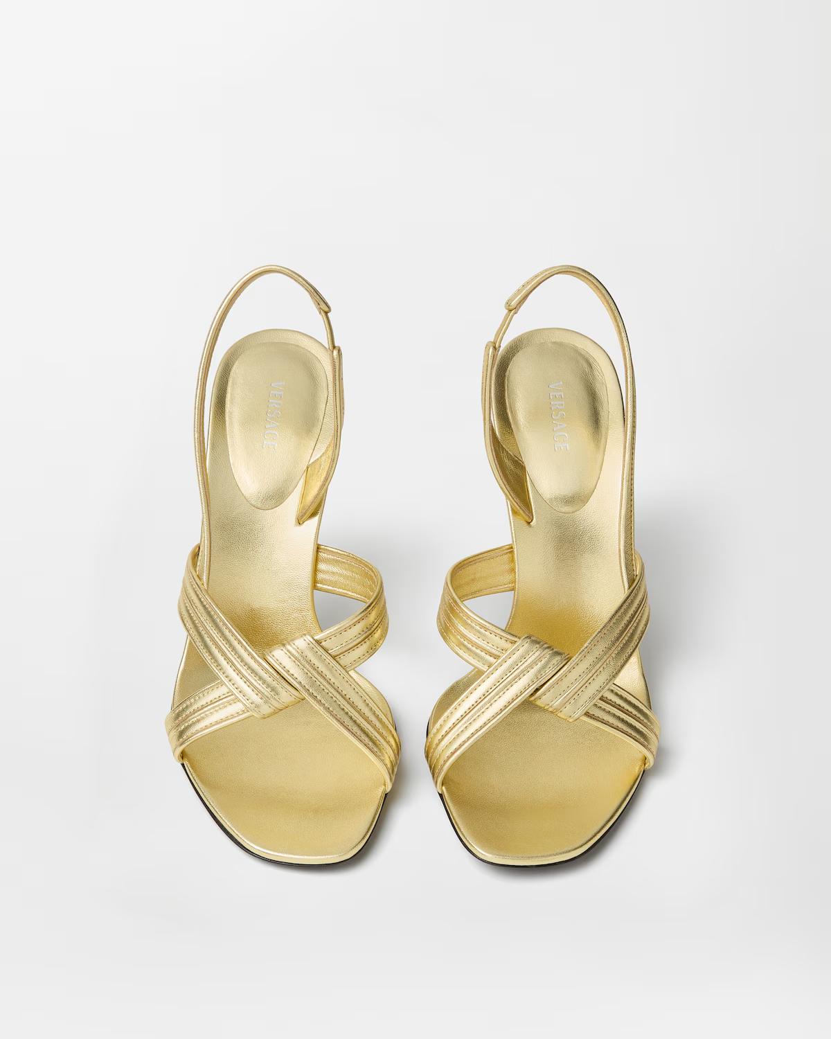 Gianni Metallic Nappa Sandals 90 mm - Image 3