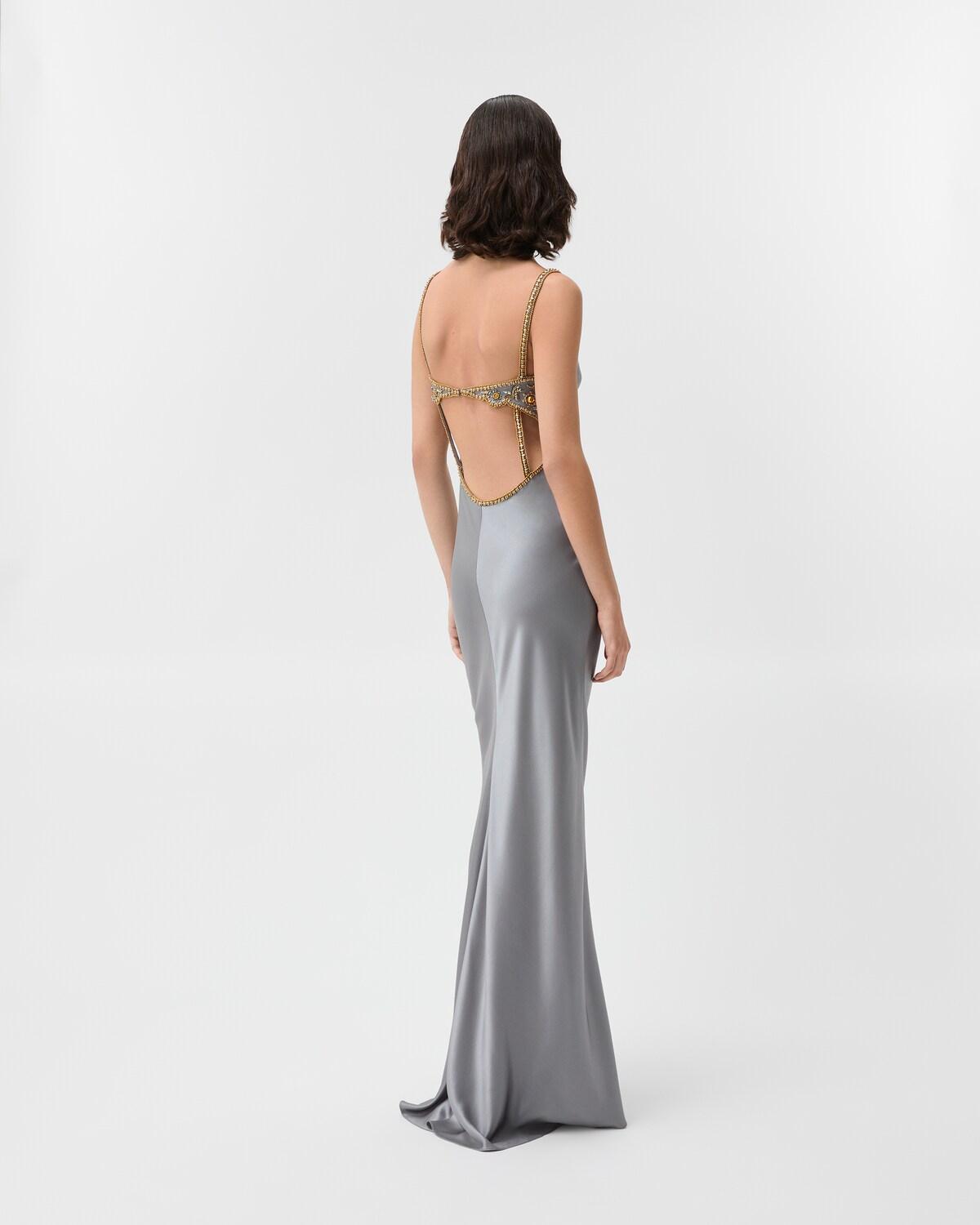Embroidered Silk Cady Satin Gown - Image 3