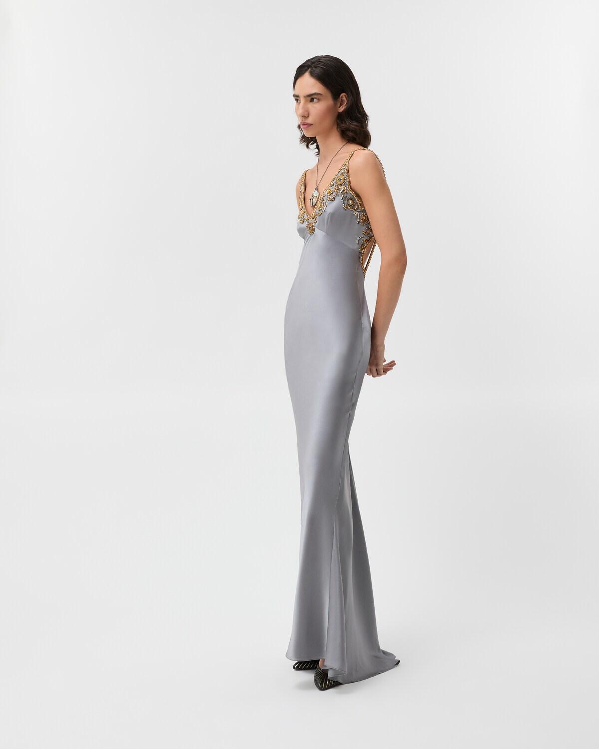 Embroidered Silk Cady Satin Gown - Image 4