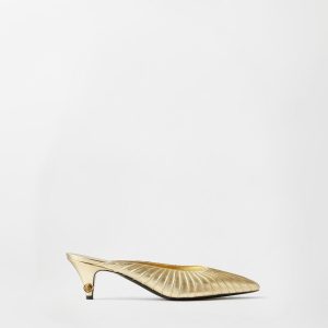 Gianni Metallic Nappa Mules 55 mm