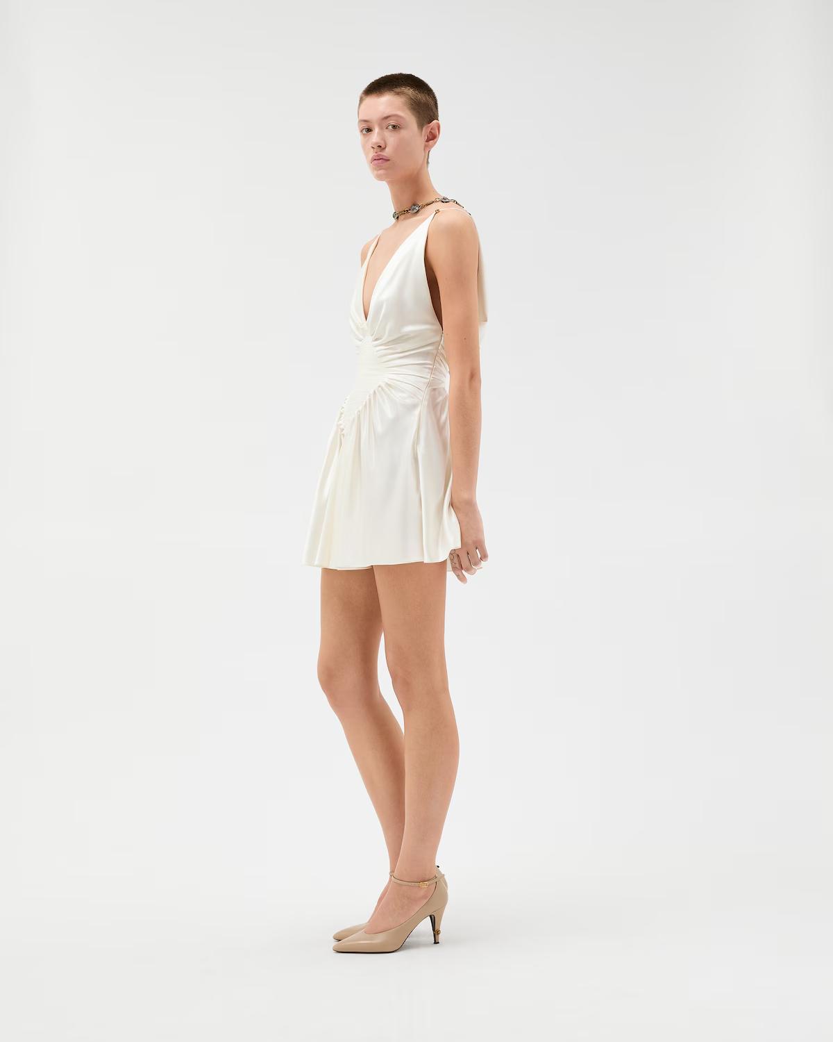Silk-Satin Mini Dress - Image 4