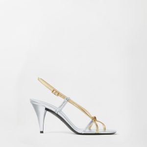 Valentina Metallic Sandals 80 mm