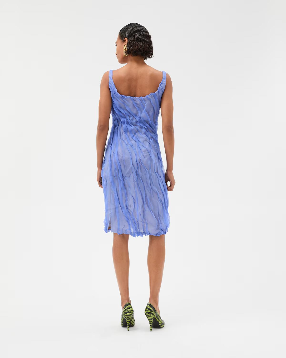 Draped Silk-Chiffon Midi Dress - Image 3