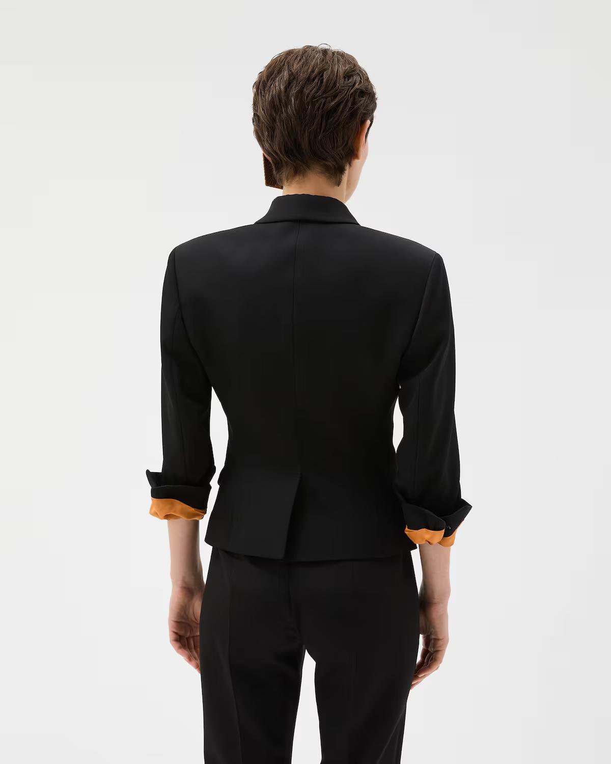 Draped Grain De Poudre Wool Jacket - Image 3