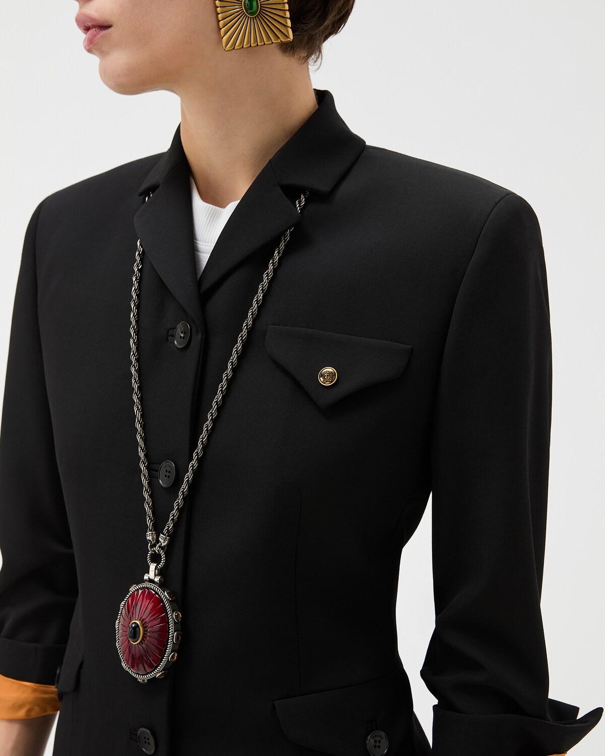 Draped Grain De Poudre Wool Jacket - Image 5
