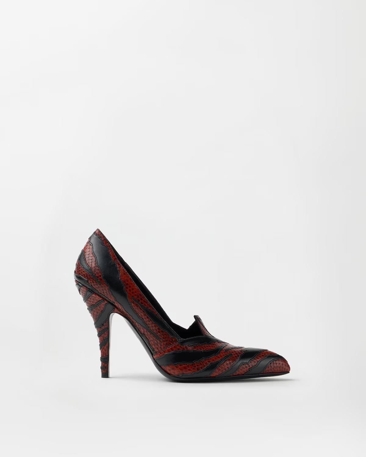 Tigre Python-Effect Leather Pumps 105 mm