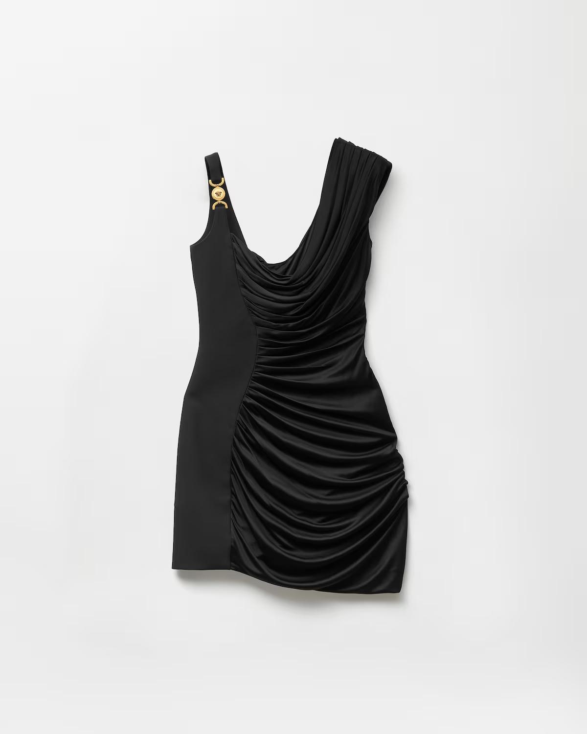Envers-Satin Cr??pe Draped Mini Dress