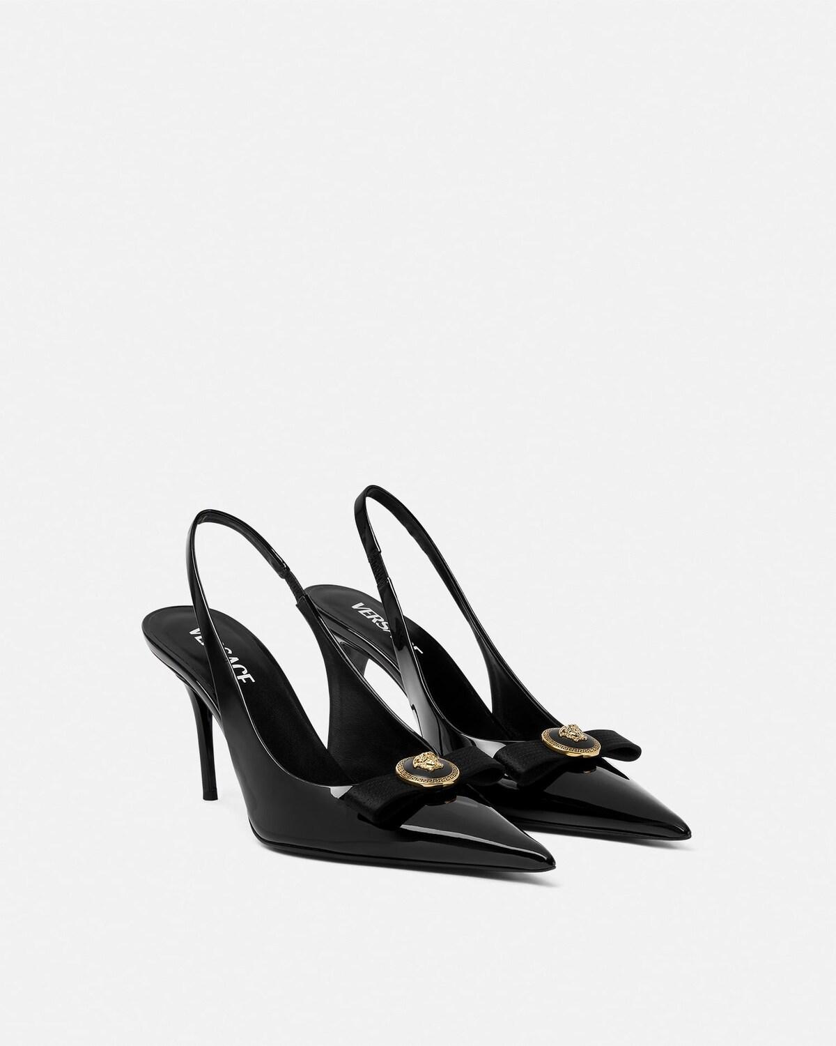Gianni Ribbon Patent Slingbacks 85 mm - Image 2
