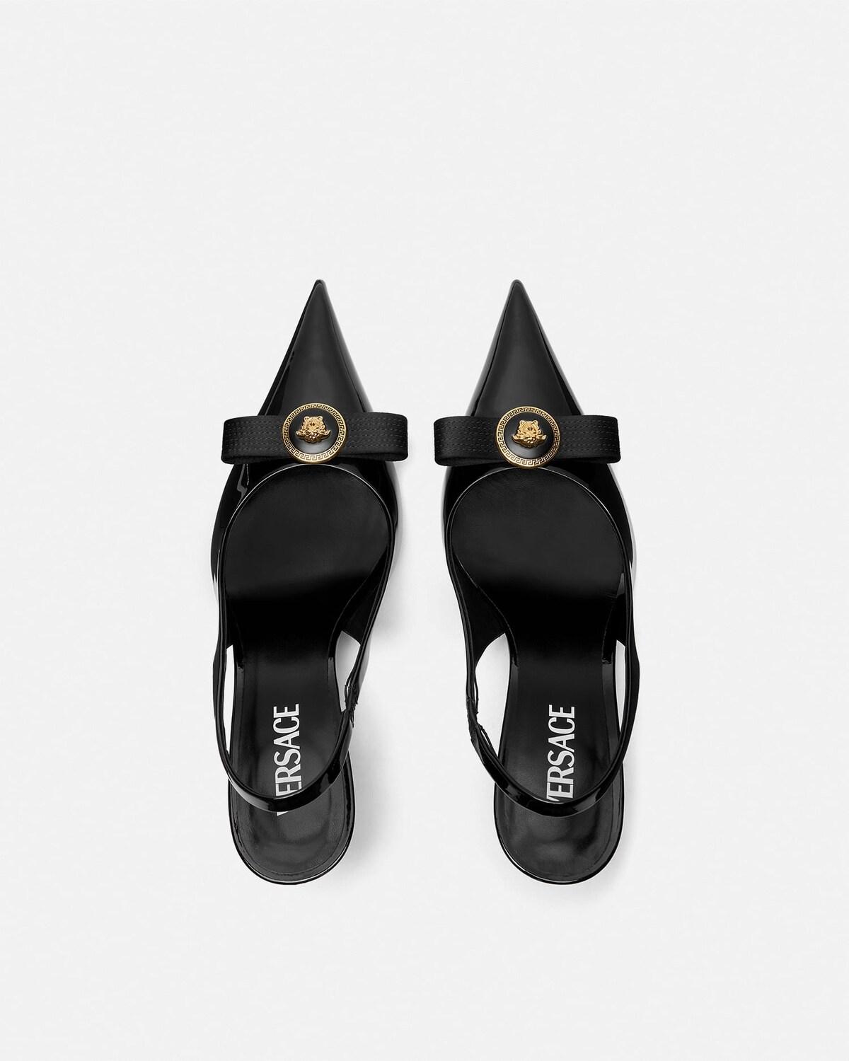 Gianni Ribbon Patent Slingbacks 85 mm - Image 5