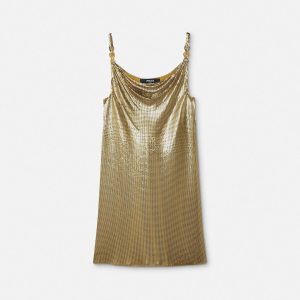 Metal Mesh Slip Mini Dress