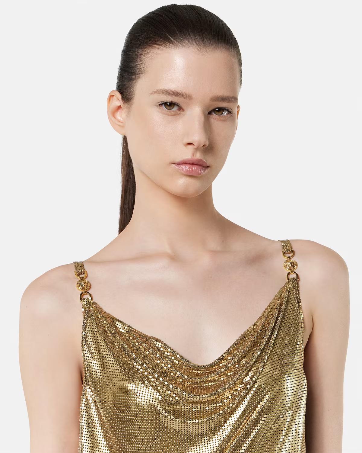 Metal Mesh Slip Mini Dress - Image 3