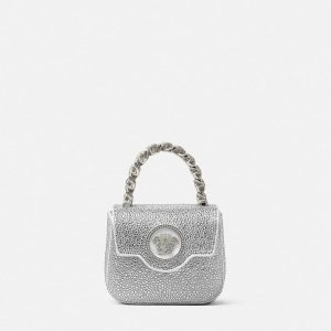 La Medusa Embellished Satin Mini Bag