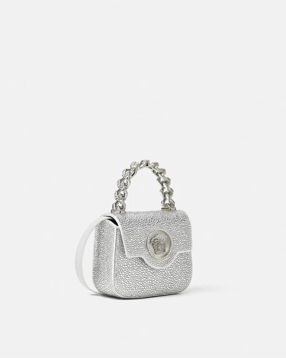 La Medusa Embellished Satin Mini Bag - Image 2