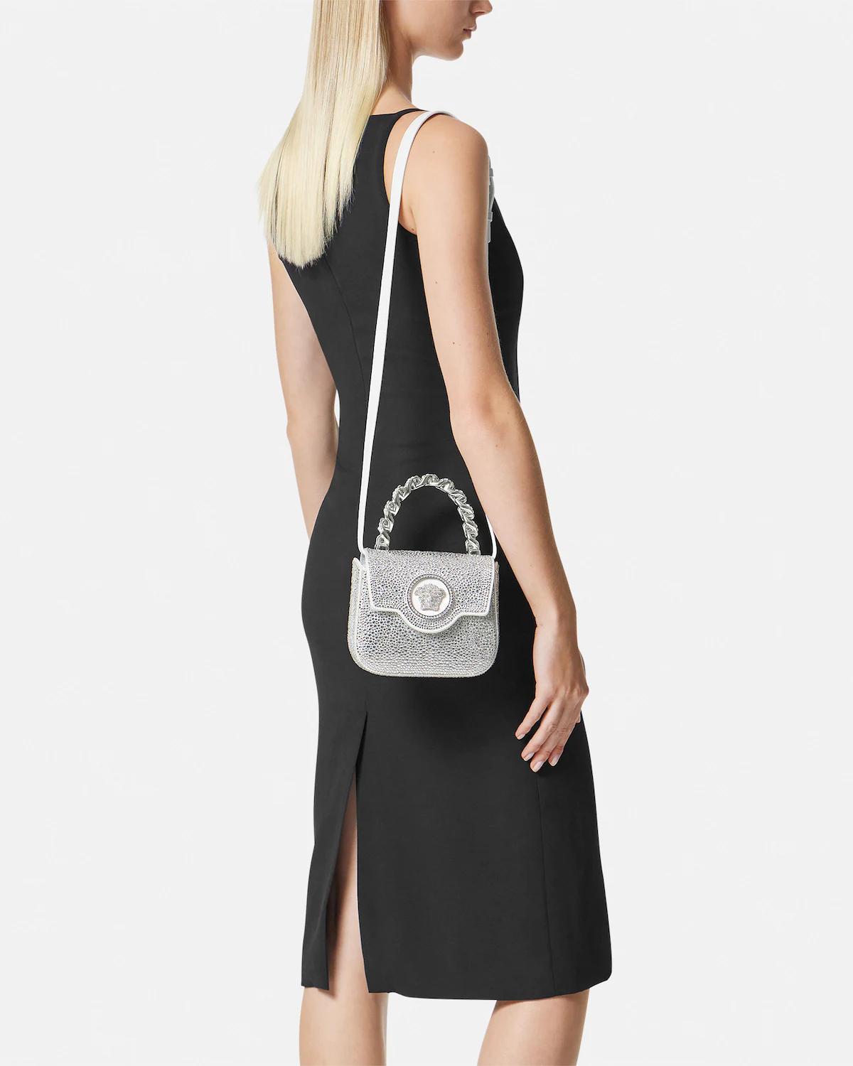 La Medusa Embellished Satin Mini Bag - Image 4