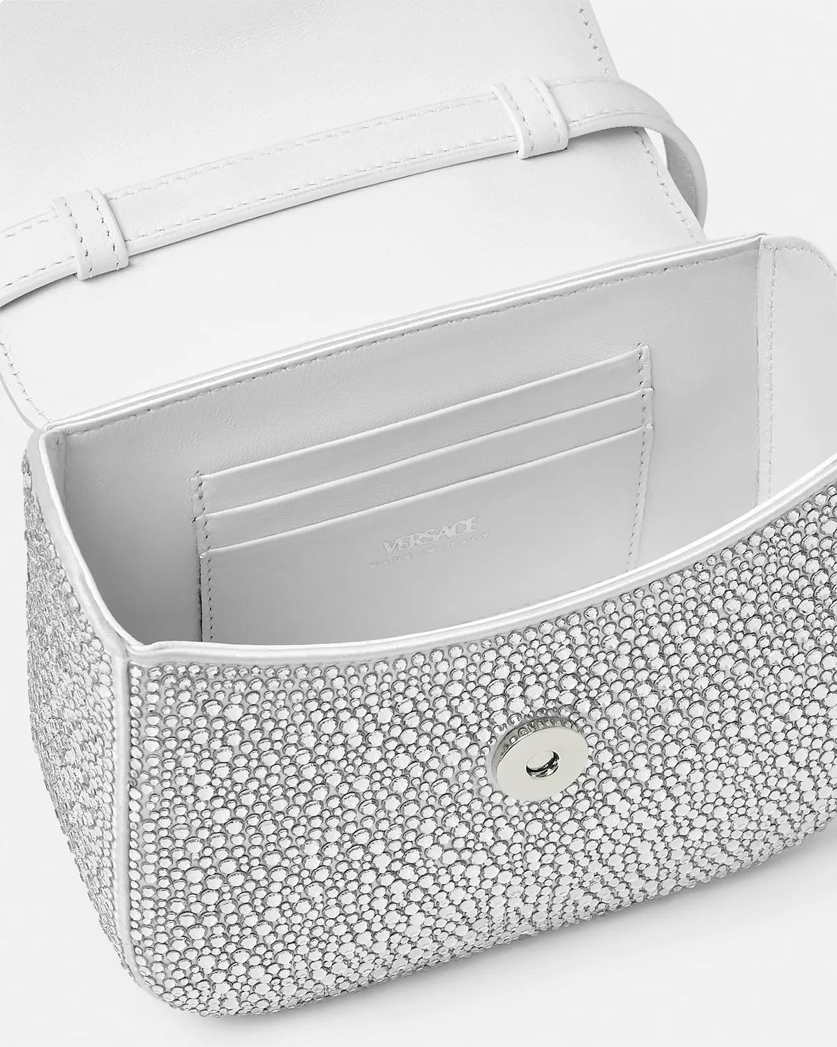 La Medusa Embellished Satin Mini Bag - Image 5