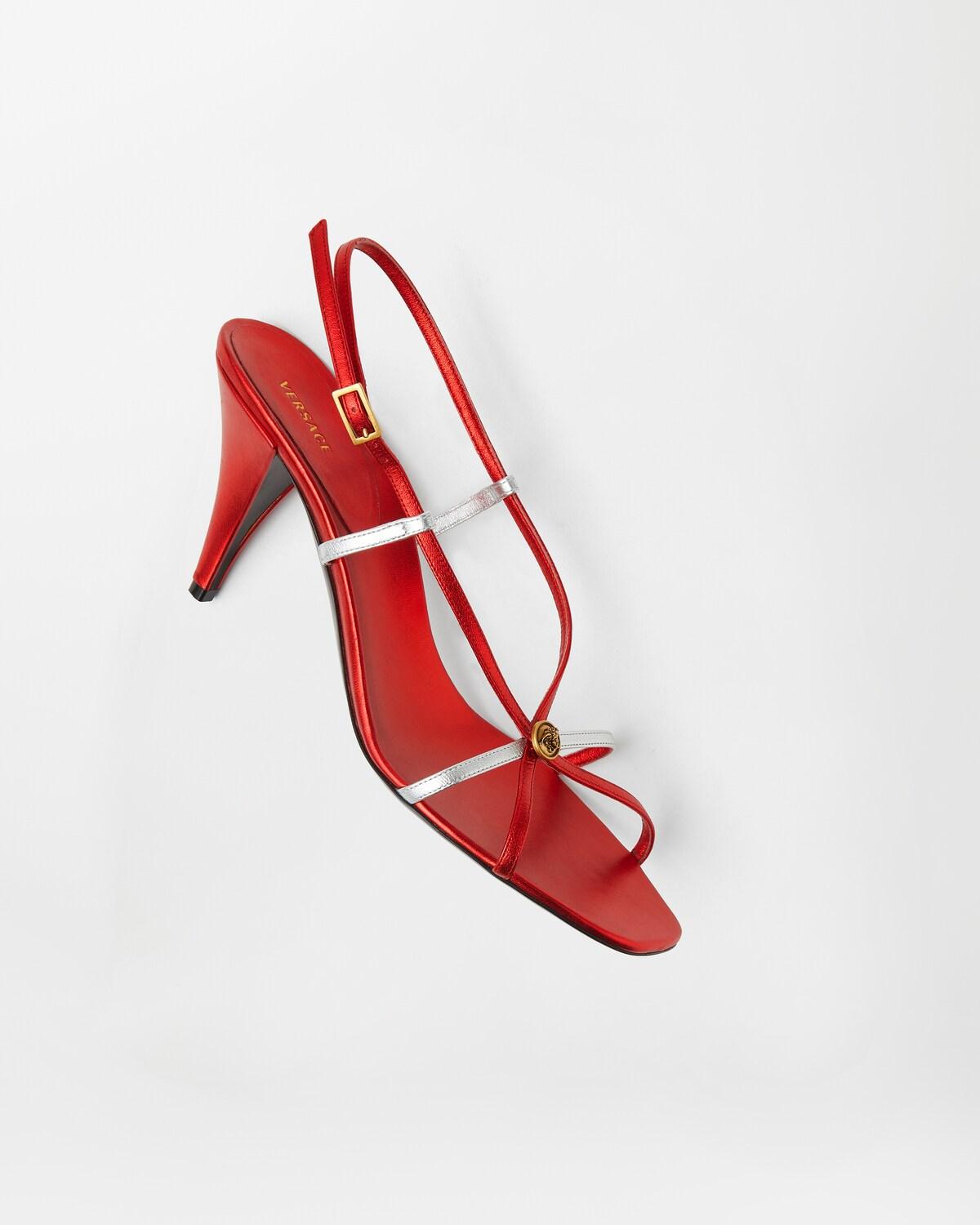 Valentina Metallic Sandals 80 mm - Image 3