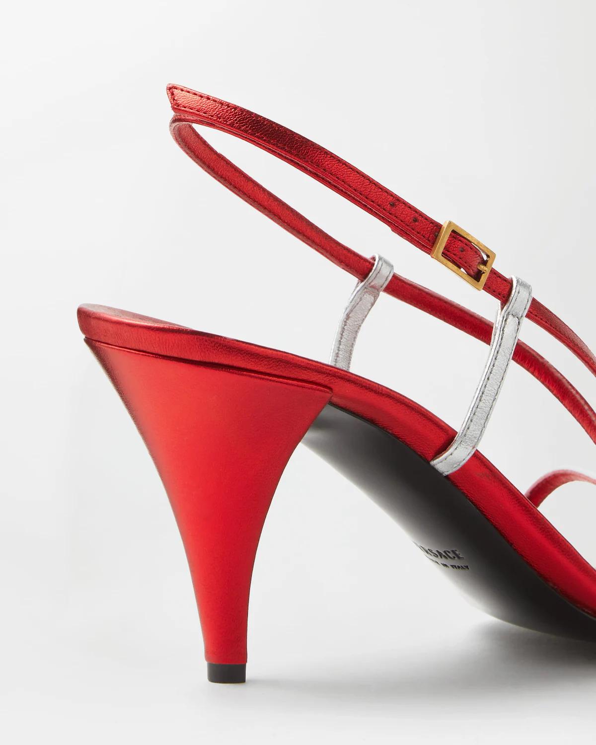 Valentina Metallic Sandals 80 mm - Image 6