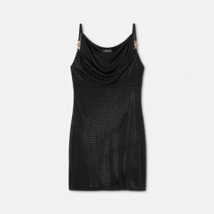 Embellished Viscose Mini Dress