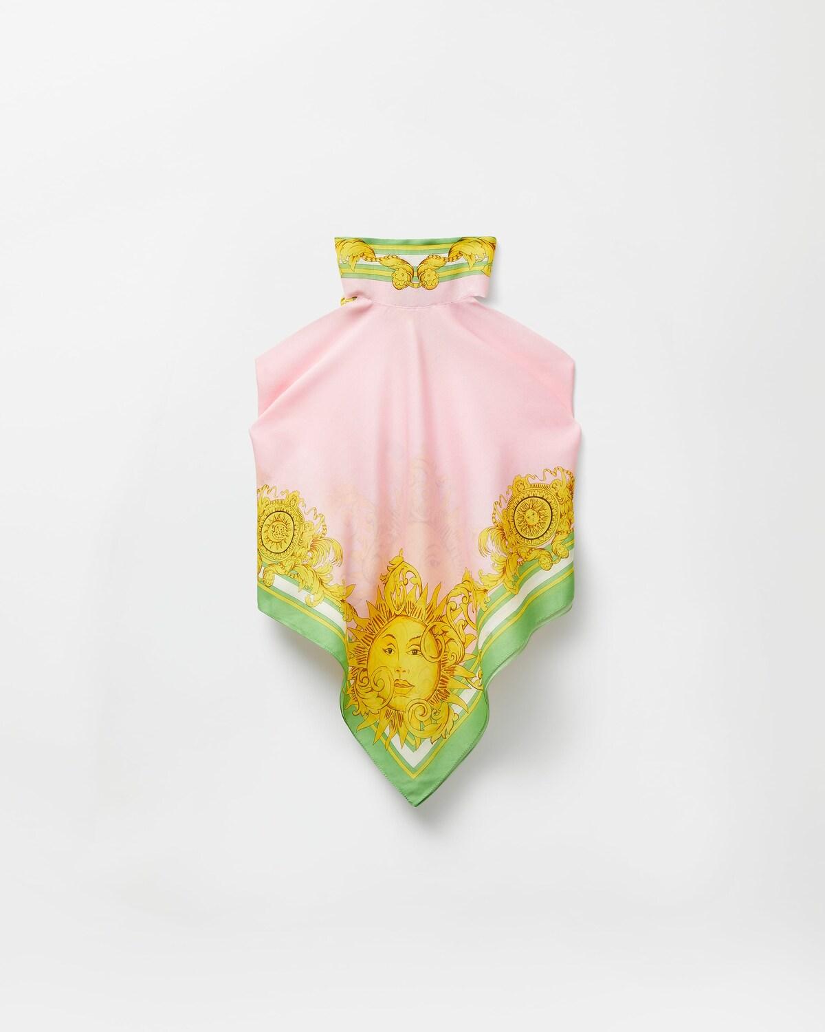 Printed Cotton & Silk Voile Cover-Up Top