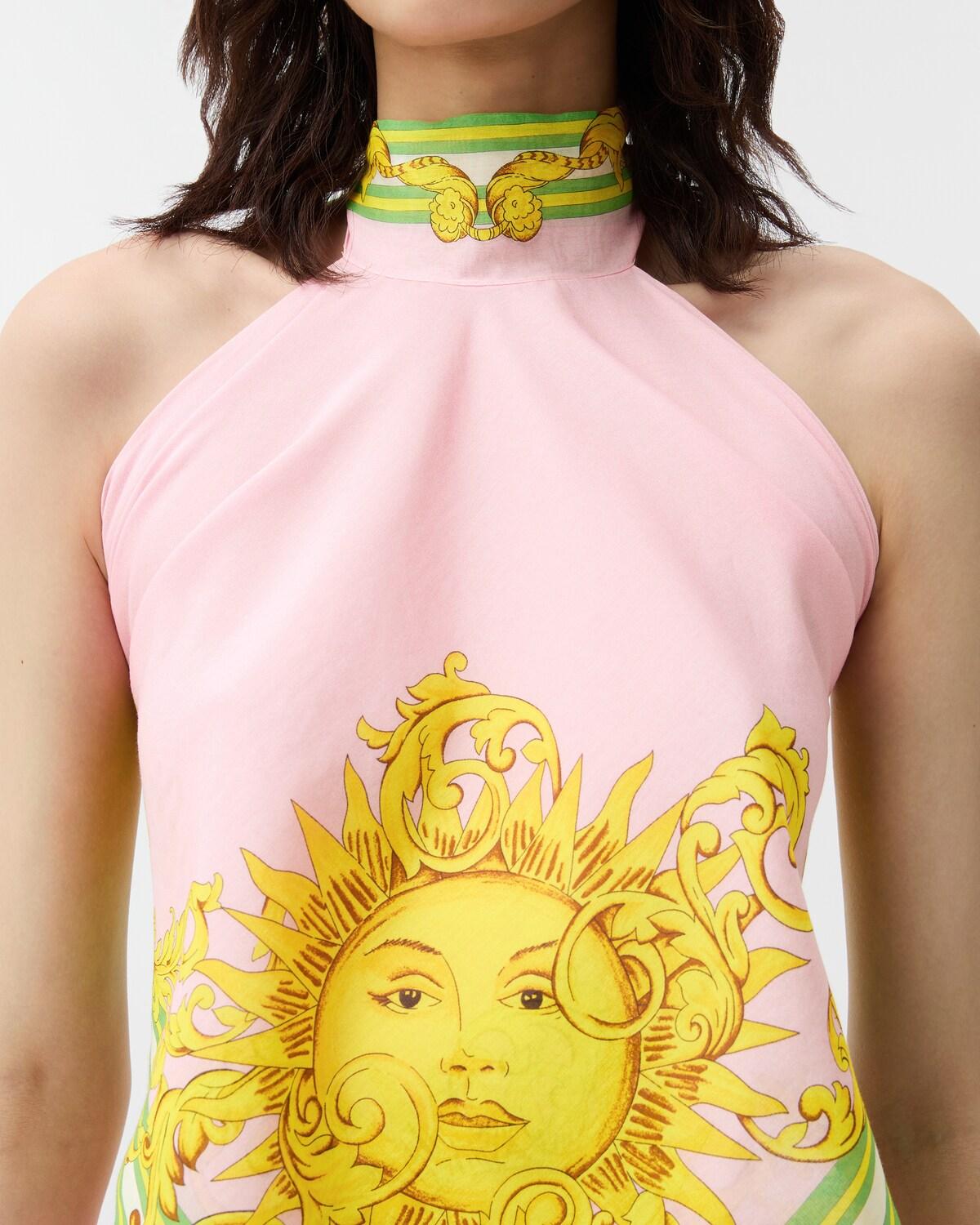 Printed Cotton & Silk Voile Cover-Up Top - Image 5