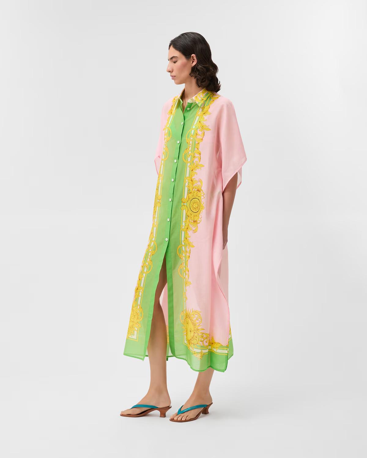 Printed Cotton & Silk Voile Cover-Up Dress - Image 4