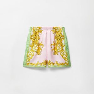 Printed Silk Twill Shorts
