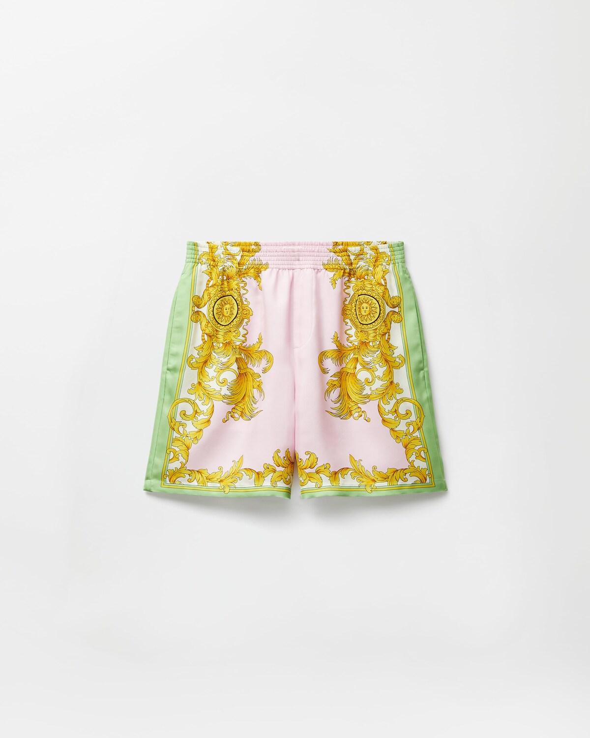 Printed Silk Twill Shorts