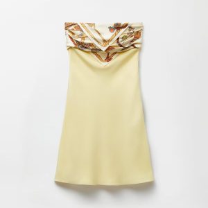 Silk Crepe Marocain Strapless Mini Dress