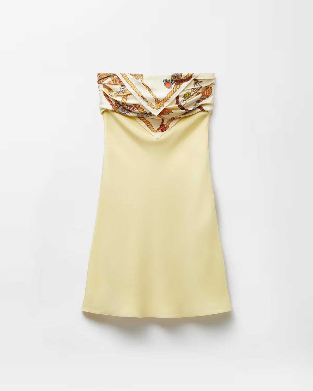 Silk Crepe Marocain Strapless Mini Dress