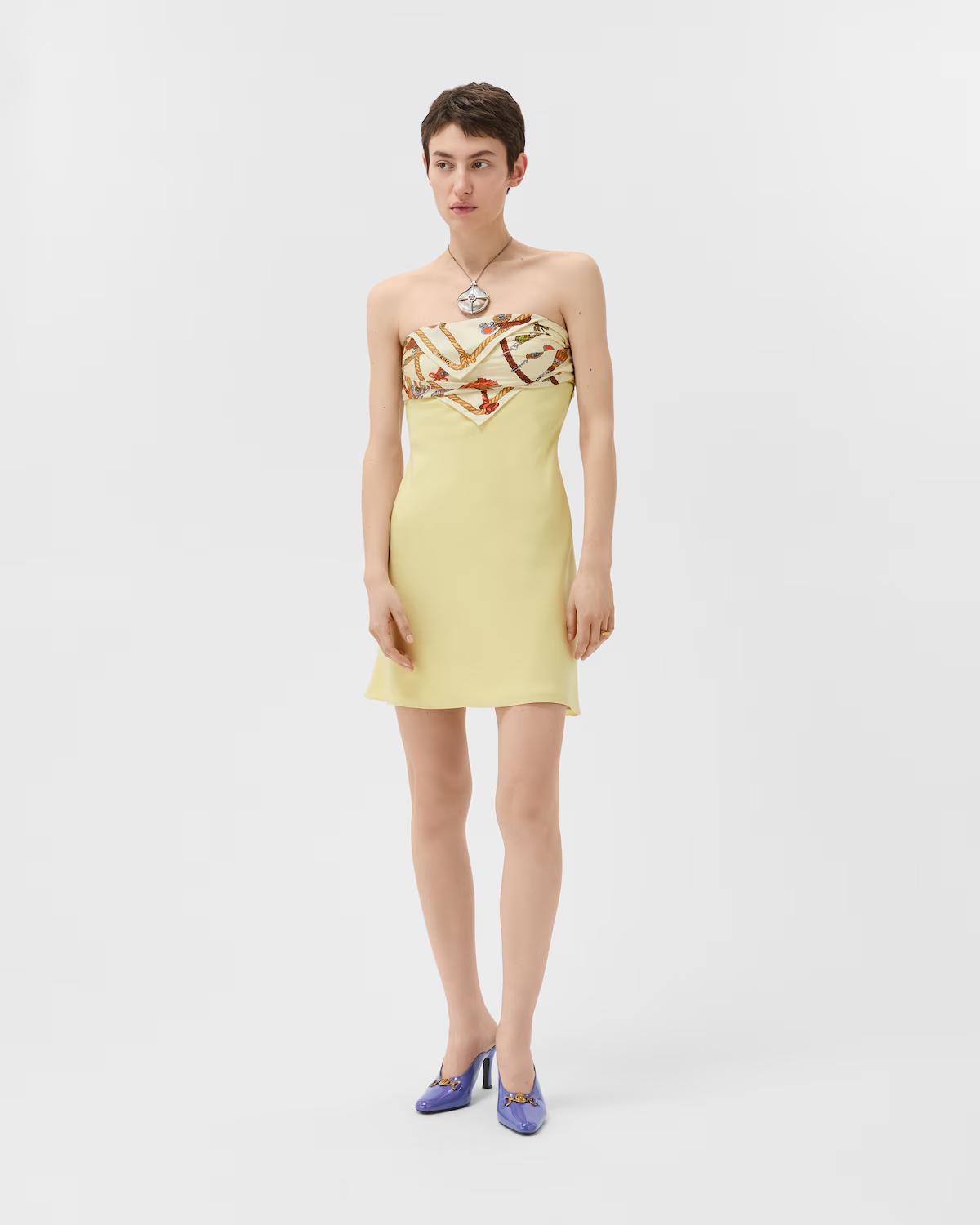 Silk Crepe Marocain Strapless Mini Dress - Image 2