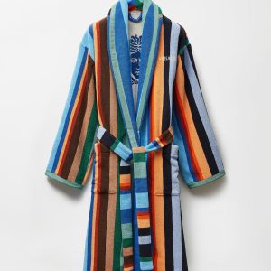 Striped Cotton-Terry Jacquard Bathrobe