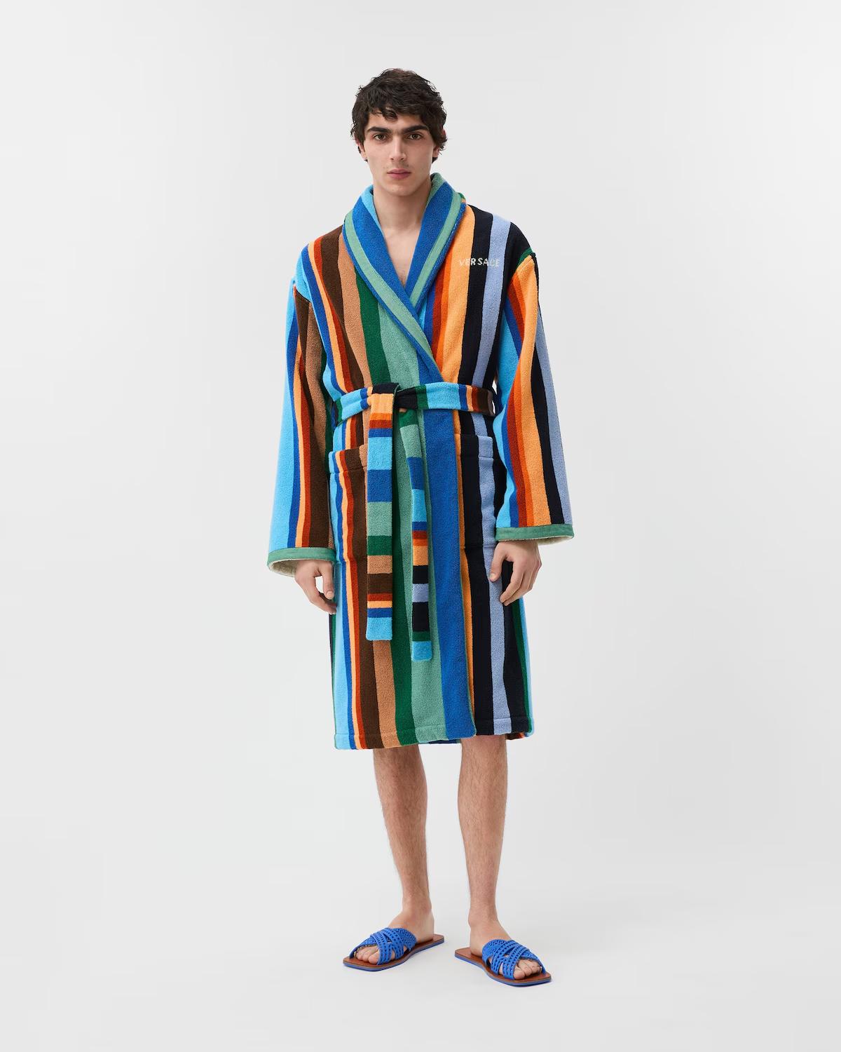 Striped Cotton-Terry Jacquard Bathrobe - Image 2