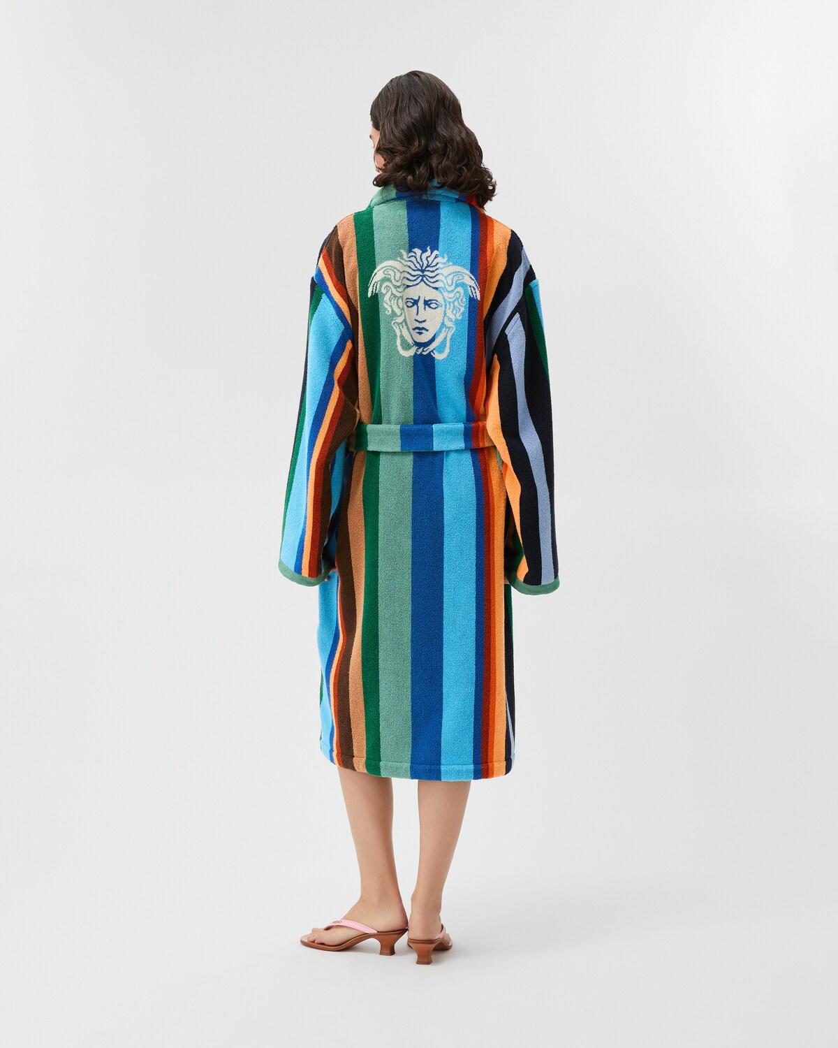 Striped Cotton-Terry Jacquard Bathrobe - Image 3