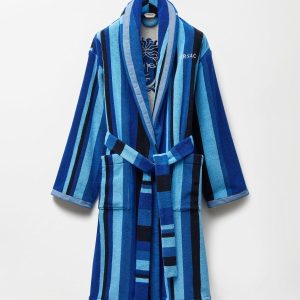 Striped Cotton-Terry Jacquard Bathrobe