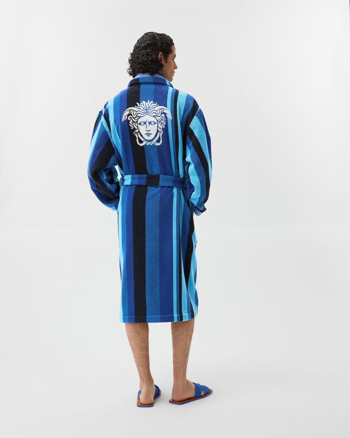 Striped Cotton-Terry Jacquard Bathrobe - Image 3