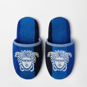 Striped Cotton-Terry Jacquard Slippers