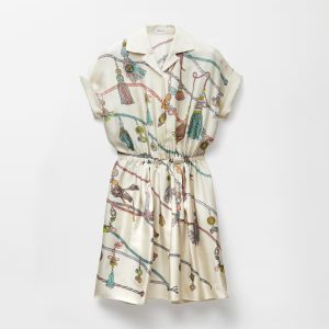 Printed Silk Twill Mini Dress