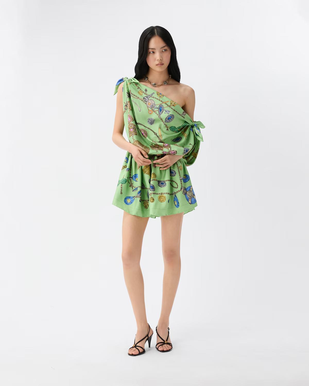 Printed Silk Twill Mini Dress - Image 2