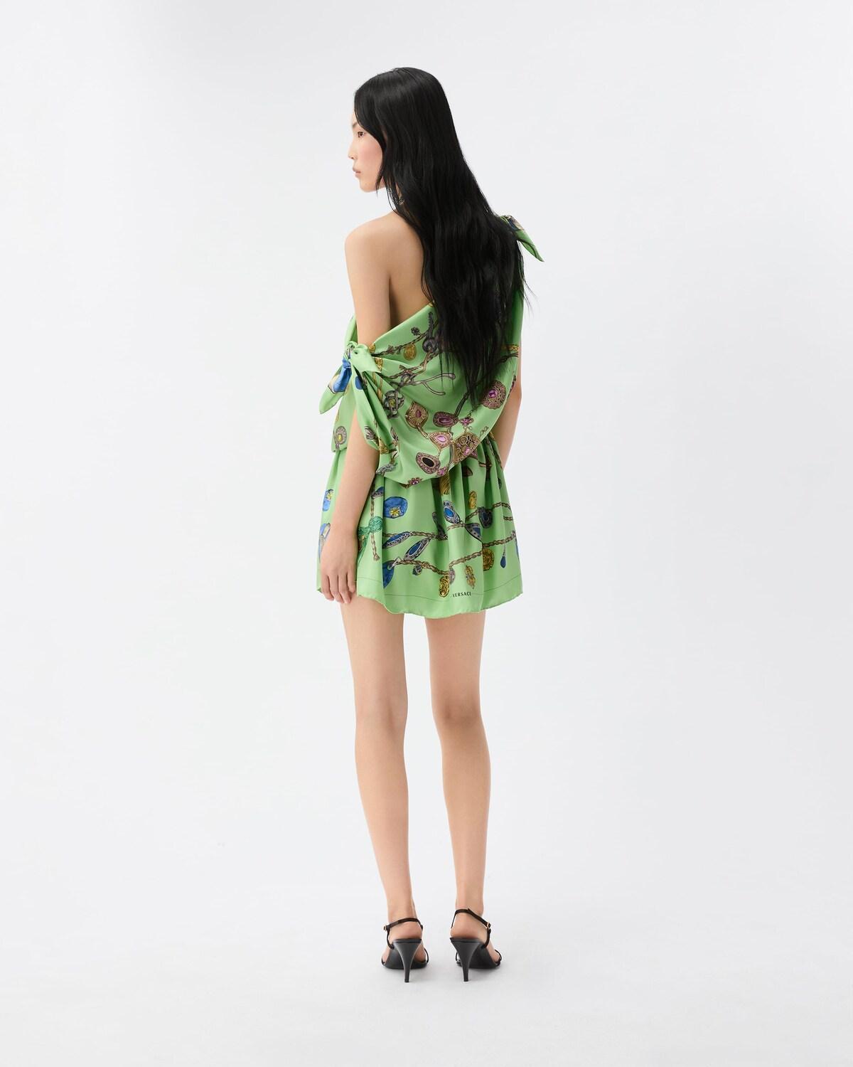 Printed Silk Twill Mini Dress - Image 3