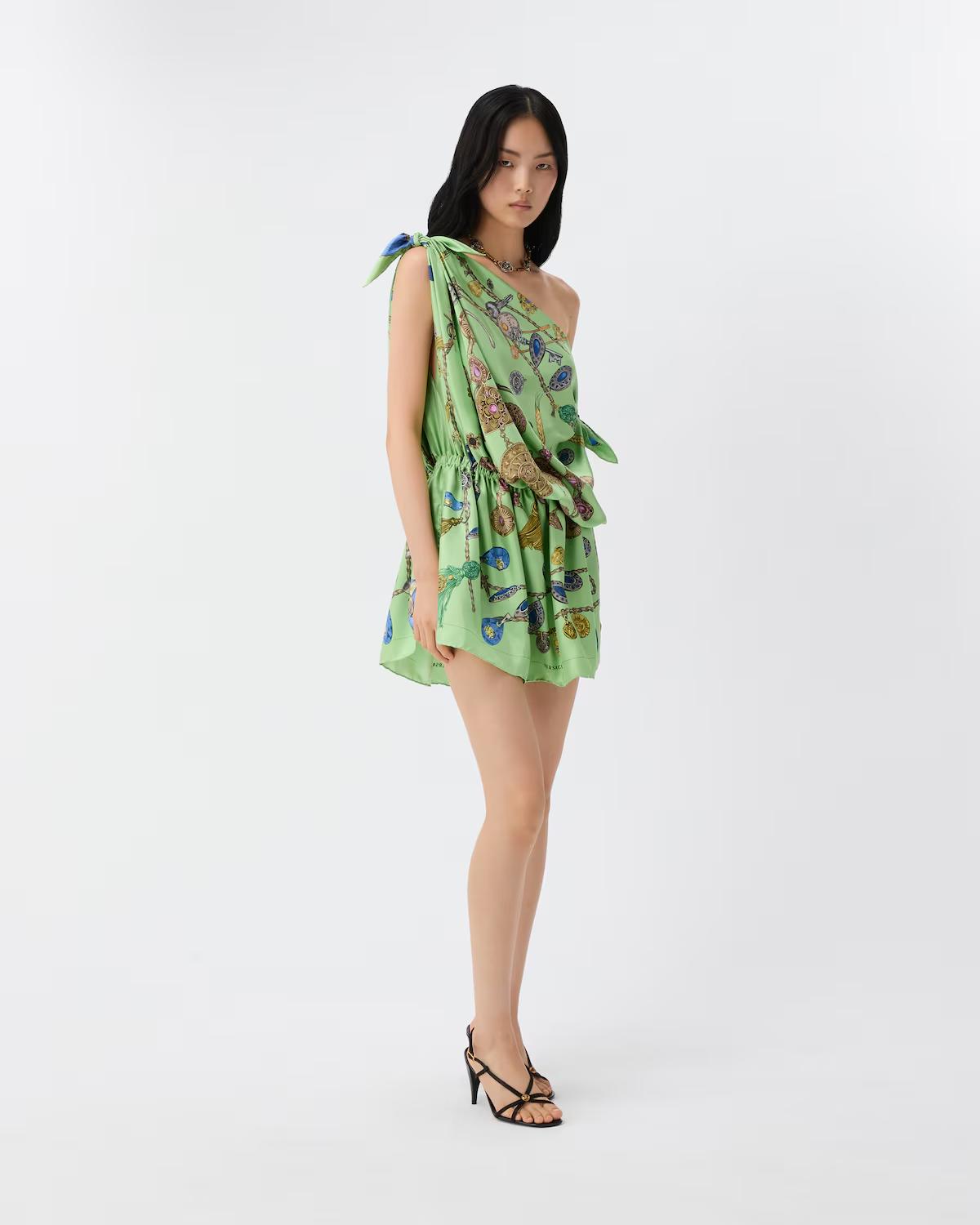 Printed Silk Twill Mini Dress - Image 4