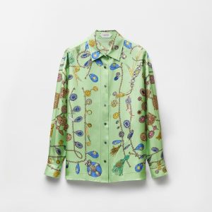 Printed Silk Twill Shirt