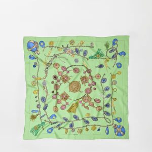Printed Silk Twill Scarf 90 cm