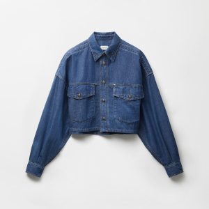 Chambray Denim Crop Shirt