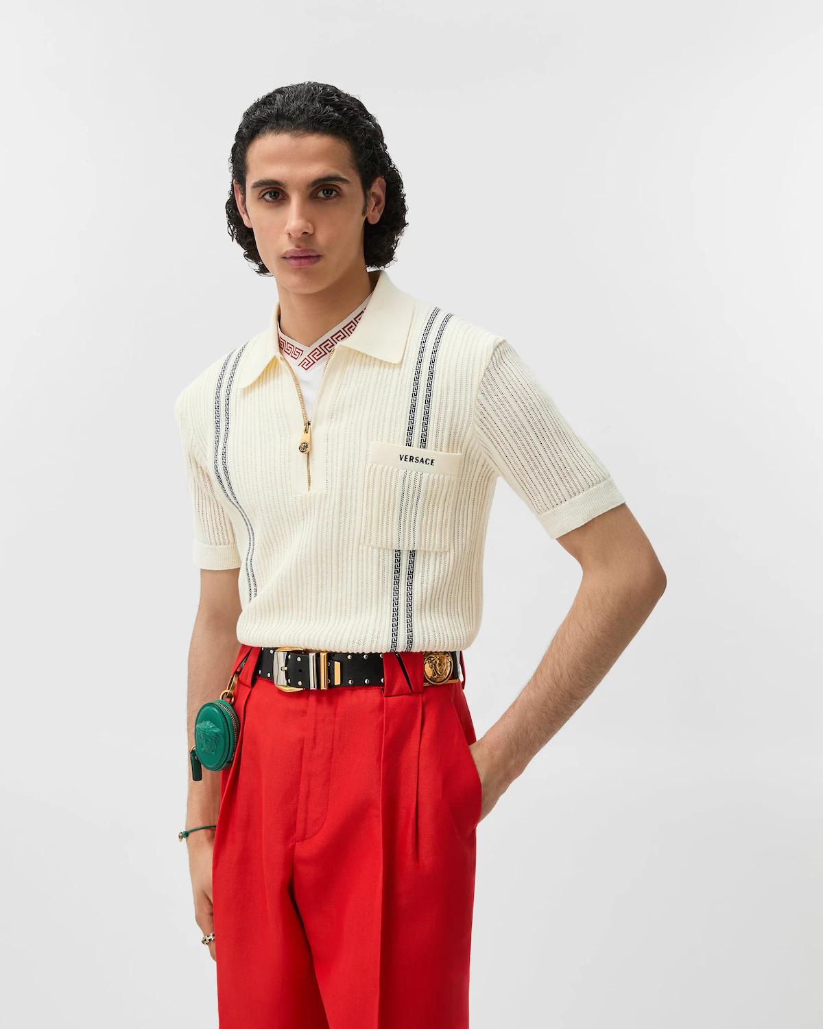 Embroidered Logo Cotton Knit Polo Shirt - Image 2