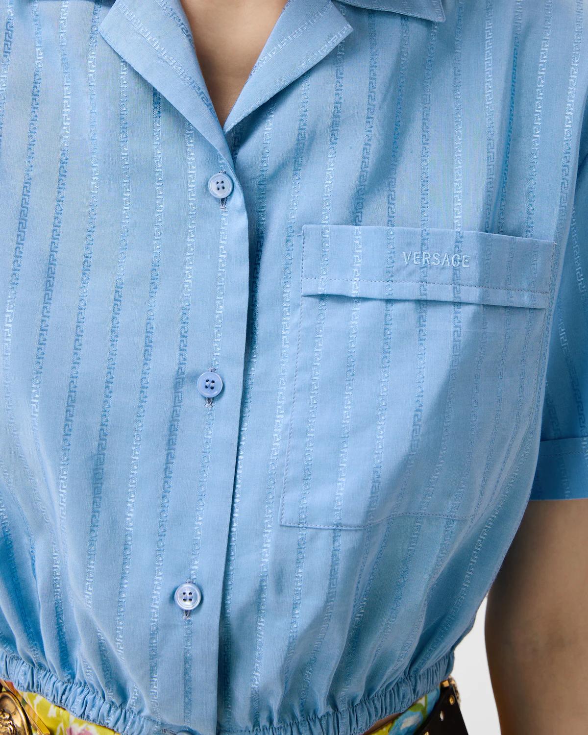 Jacquard Cotton-Silk Crop Shirt - Image 5