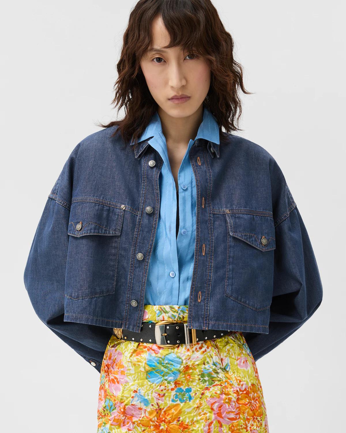 Jacquard Cotton-Silk Crop Shirt - Image 6