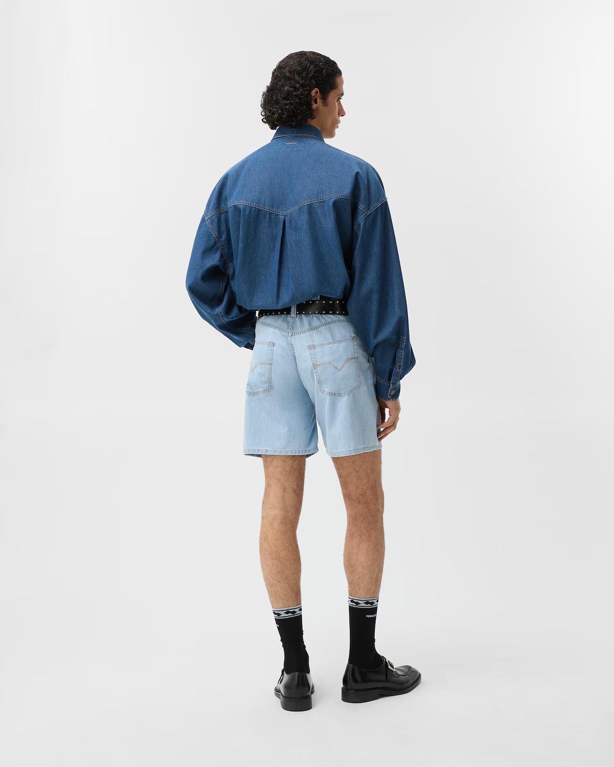Chambray Denim Shorts - Image 3