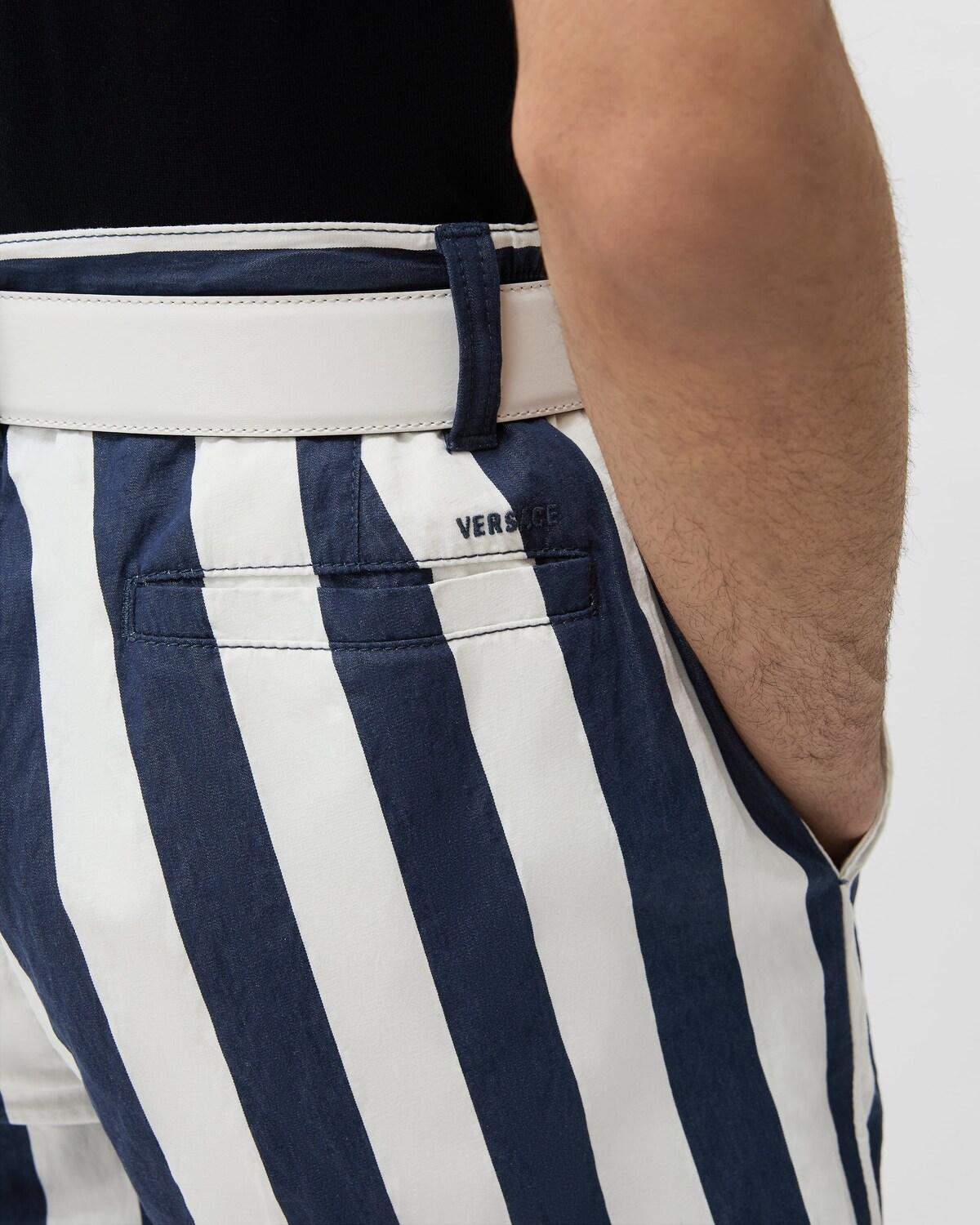 Striped Cotton Denim Shorts - Image 5